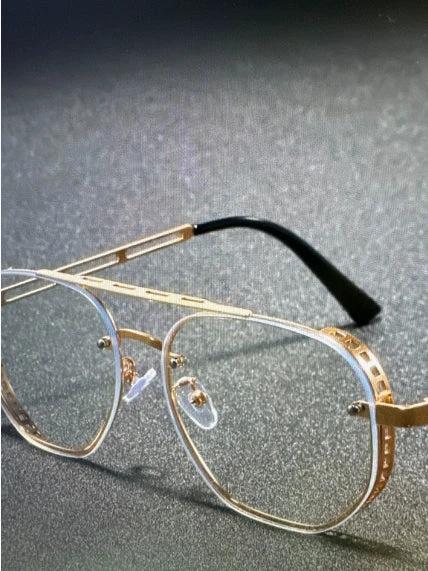 Retro Double-bridge Hollow-out Metal Sunglasses With A Premium High-end Look For Men by GJG Denim