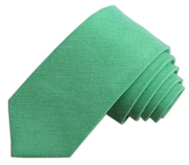 6cm Solid Color Cotton And Linen Men's Casual Narrow Tie by GJG Denim
