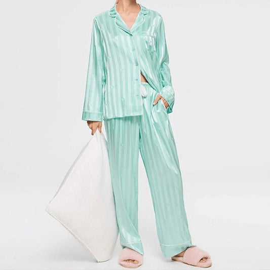 Ins Style Mint striped Pajamas by GJG Denim