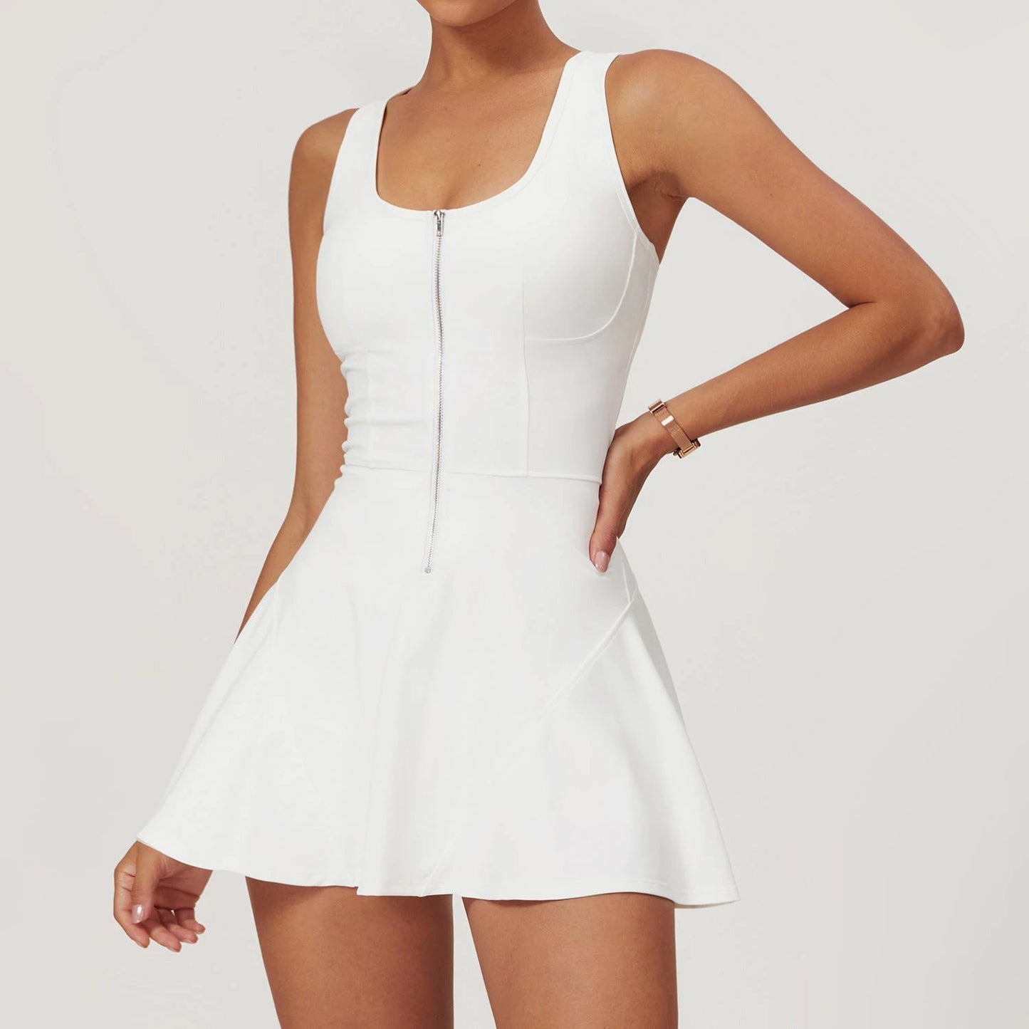 Nude Feel Anti-exposure Basic Sports Dress Women's Summer by GJG Denim