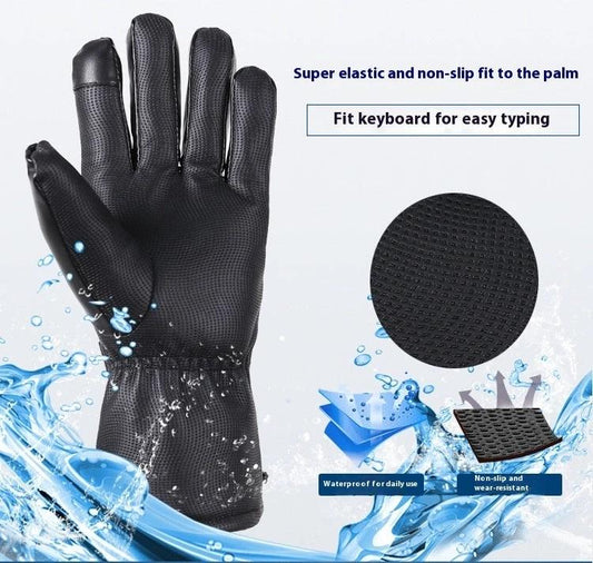 Men's Warm Waterproof Heating Gloves by GJG Denim