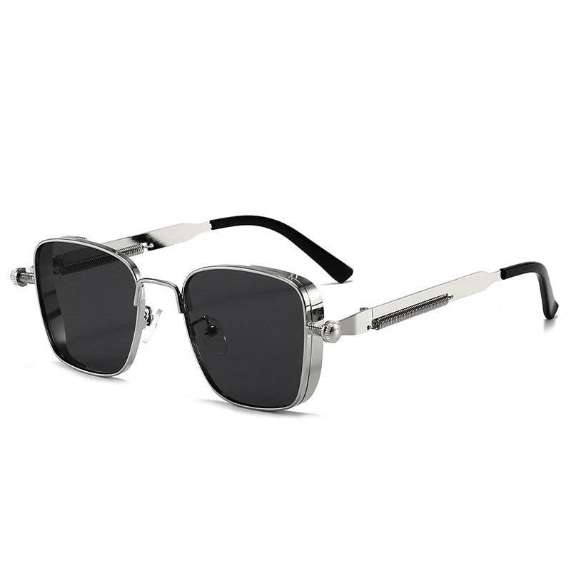 Vintage-style Square Metal Sunglasses With A Personalized Touch For Men by GJG Denim