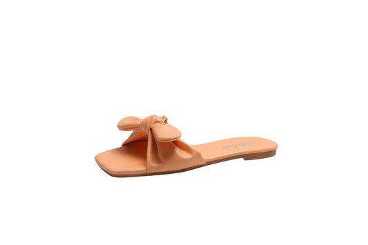 Women's Beach Slippers With Bow by GJG Denim