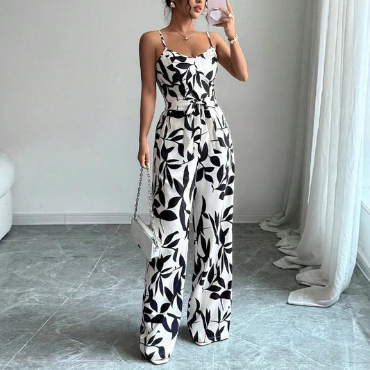 Printed Flare Leg Jumpsuit by GJG Denim
