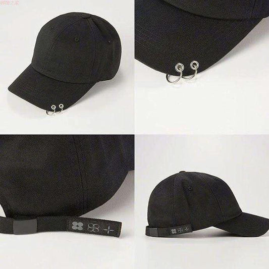 Men's Solid Black Baseball Cap by GJG Denim