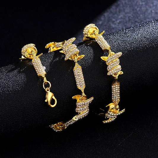 Irregular 3D Solid Alloy Pave Infinite Chain For Men by GJG Denim