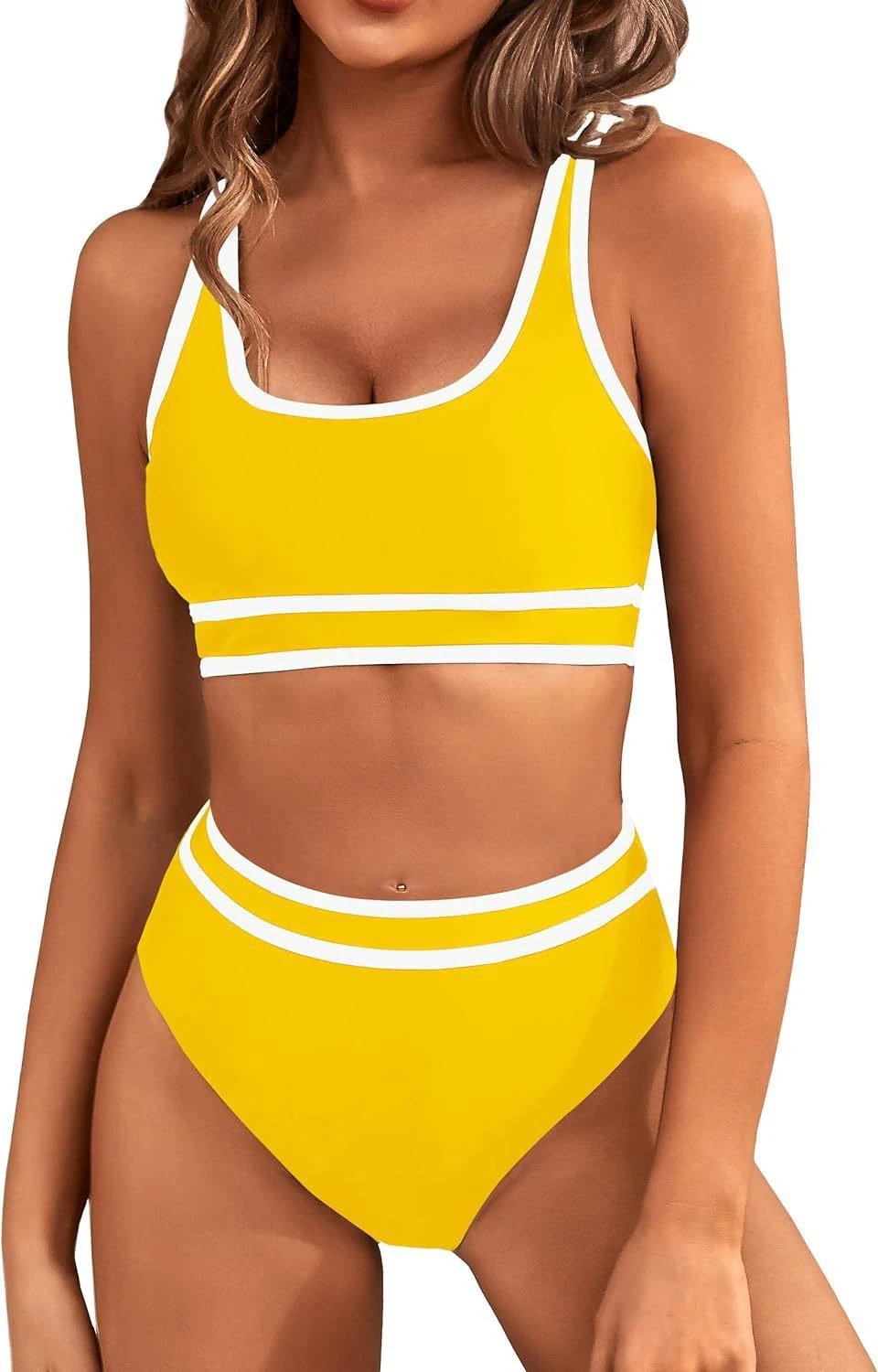 Bikini Tight-fitting Solid Color Swimsuit For Women by GJG Denim