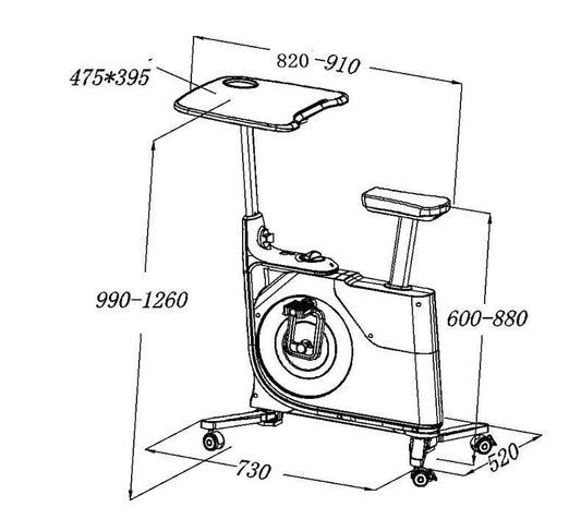 Silent Desk Exercise Bike Magnetic Control by GJG Denim