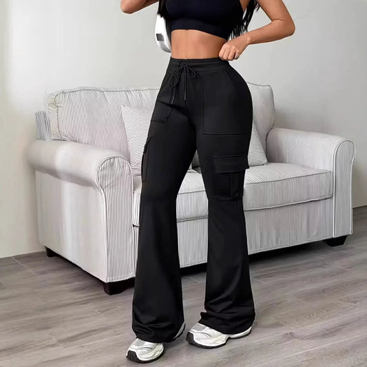 Women's High-waist Drawstring Work Pants by GJG Denim