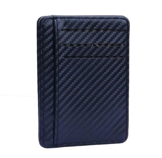 Pu Leather Carbon Fiber Mini Slim Credit Card ID Holder with RFID Wallet For Men by GJG Denim