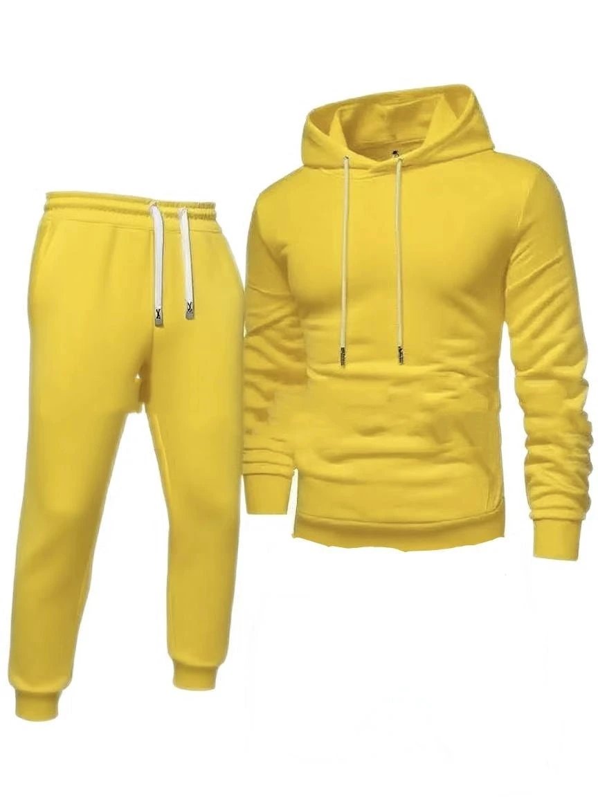 Men's Hooded Sweatshirt And Sweatpants Sports Suit by GJG Denim