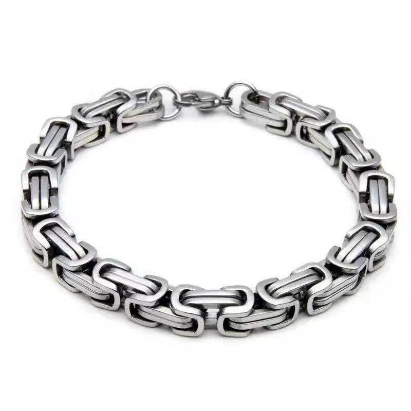 Men's Vintage Stainless Steel Imperial Dragon Bone Chain Bracelet by GJG Denim