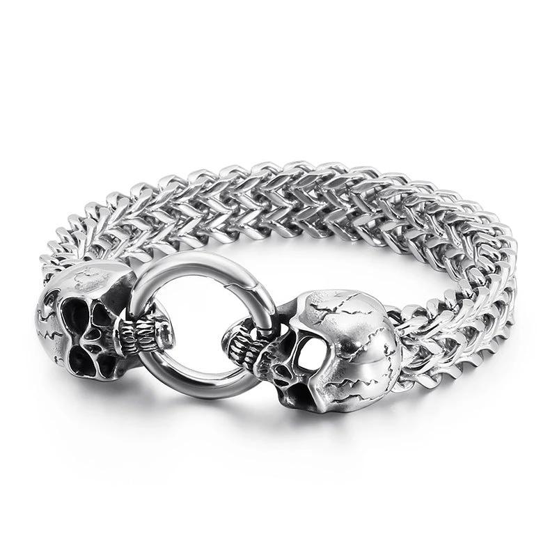Trendy Single-layer Titanium Steel Bracelet For Men by GJG Denim