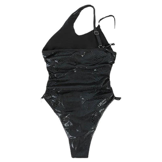One-piece Swimsuit Women's One-shoulder Swimsuit by GJG Denim