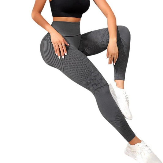Line Hip Lifting Sport Women's High Waist Stretch Leggings by GJG Denim