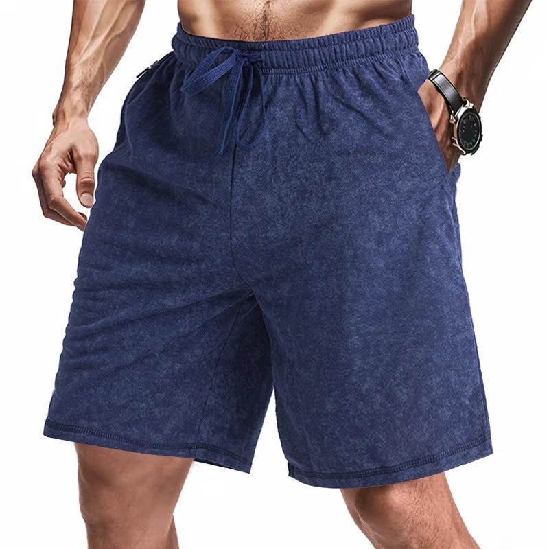 Men's Loose And Simple Tie-dyed Terry Casual Shorts by GJG Denim