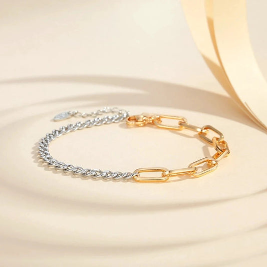 Women's Gold-plated Exquisite Simple Gold And Silver Stitching Bracelet by GJG Denim