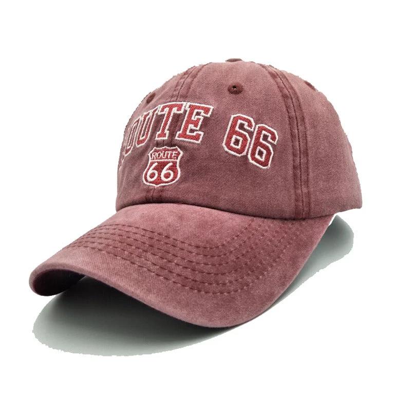 Embroidered "Route 66" Baseball Cap For Men by GJG Denim