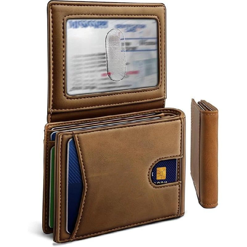 Multifunctional Anti-Theft Retro Card Holder Wallet With Multiple Card Slots For Men by GJG Denim