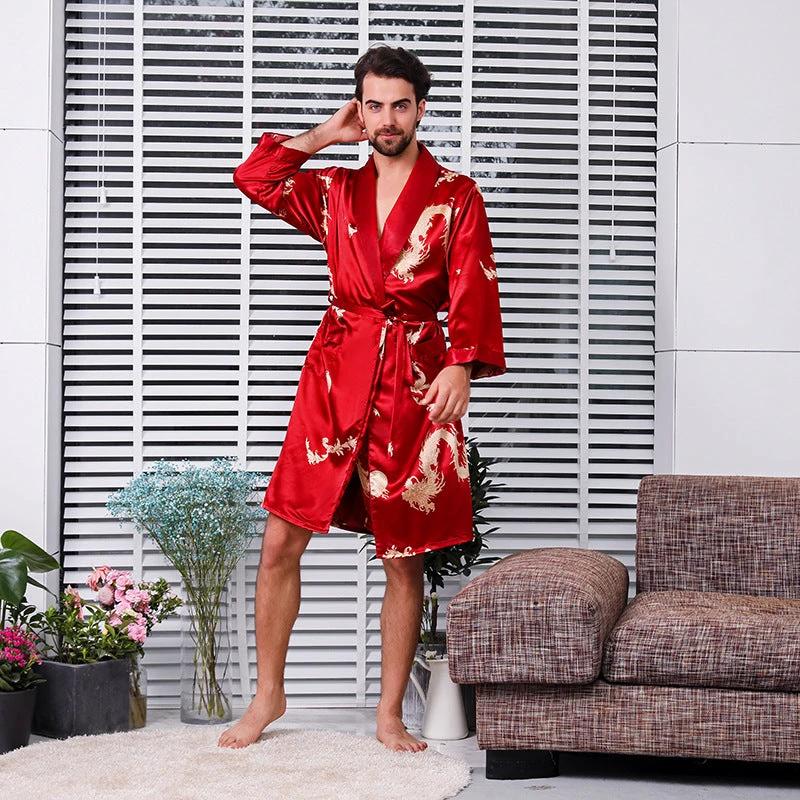 Men's Long Sleeved Robe by GJG Denim