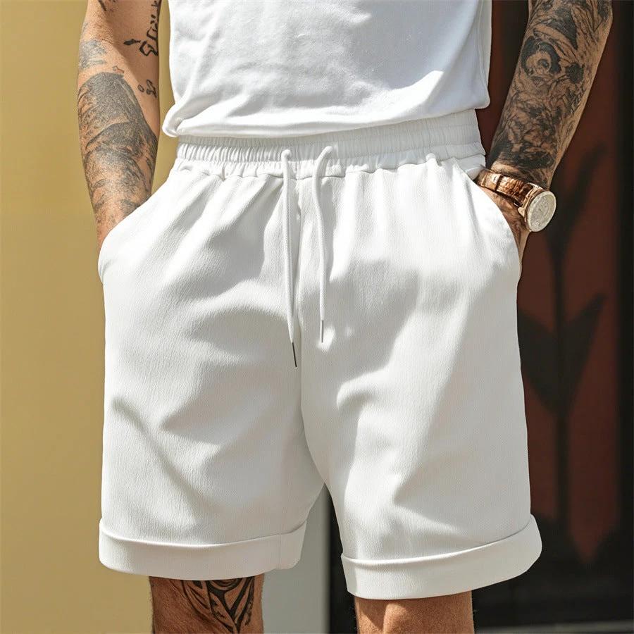 Men's Summer High Street Pleated Shorts by GJG Denim