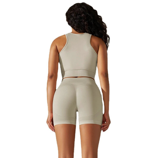 Seamless Knitted Vest Style New Women's Clothing Breathable Push Up Exercise Workout Outfit by GJG Denim