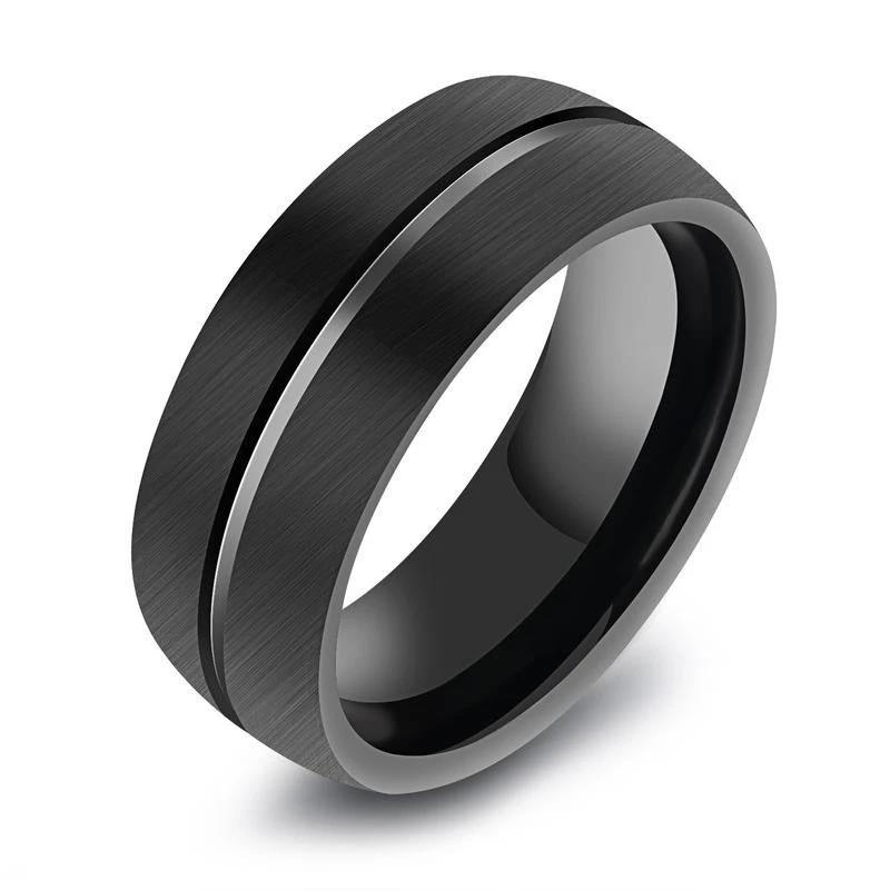 Black Titanium Steel Ring For Men by GJG Denim