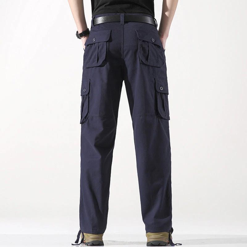 Men's Three-dimensional Pocket Straight-leg Cargo Pants by GJG Denim