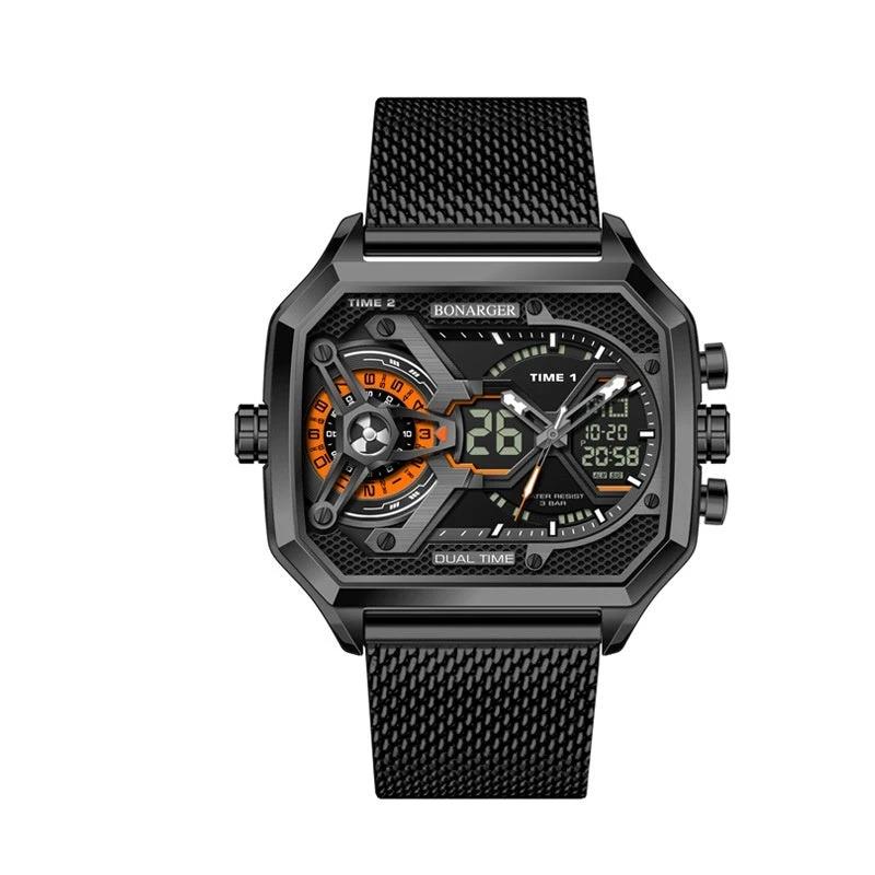 Men's Electronic Multi-functional Sports Luminous Waterproof Watch by GJG Denim