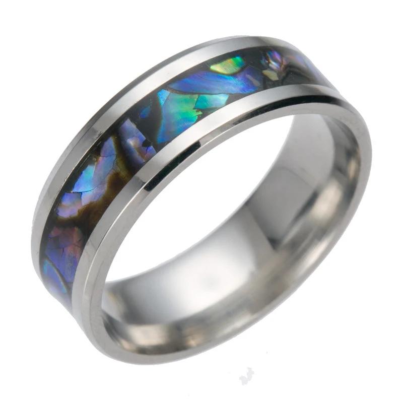 Titanium Steel Color Shell Ring For Men by GJG Denim