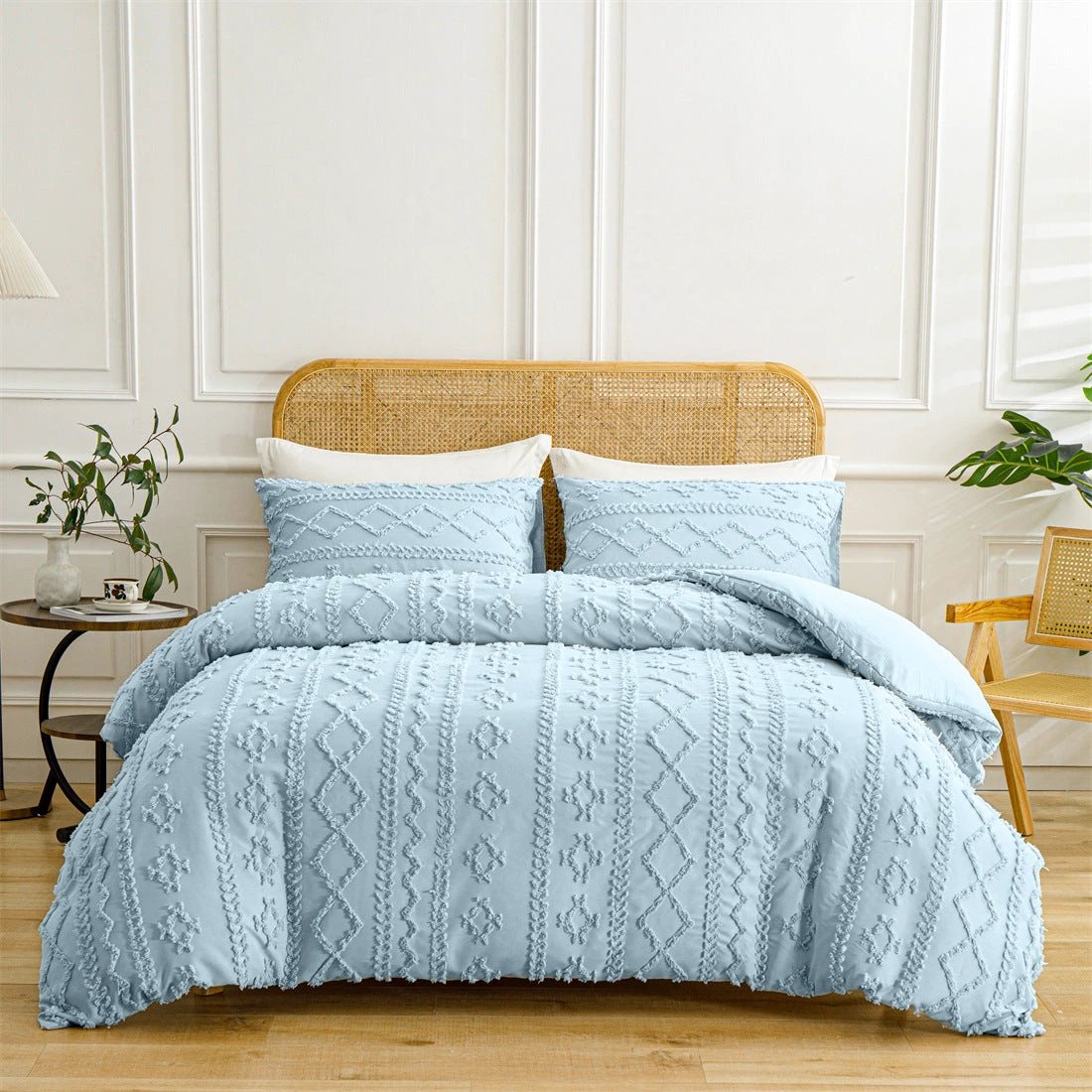 Bohemian Quilt Cover Soft Double Bed Three-piece Set by GJG Denim