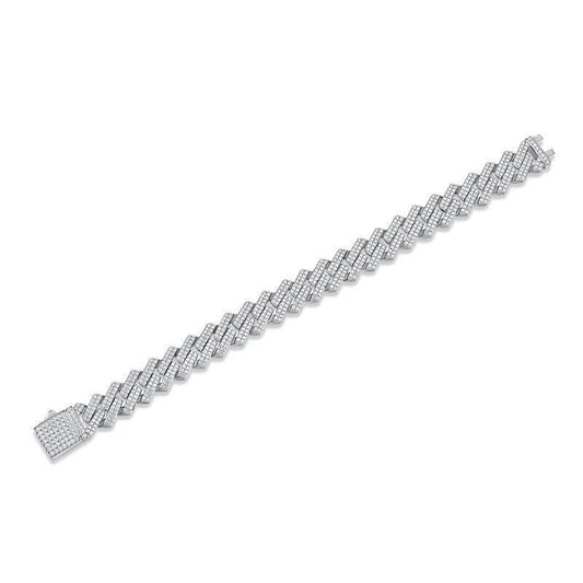 Moissanite Fashion S925 Silver Keel Bracelet by GJG Denim