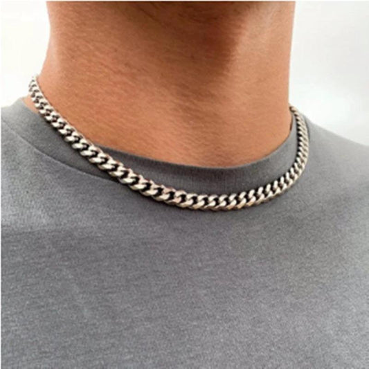 Fashion Cuban Chain Titanium Steel Men's Necklace by GJG Denim