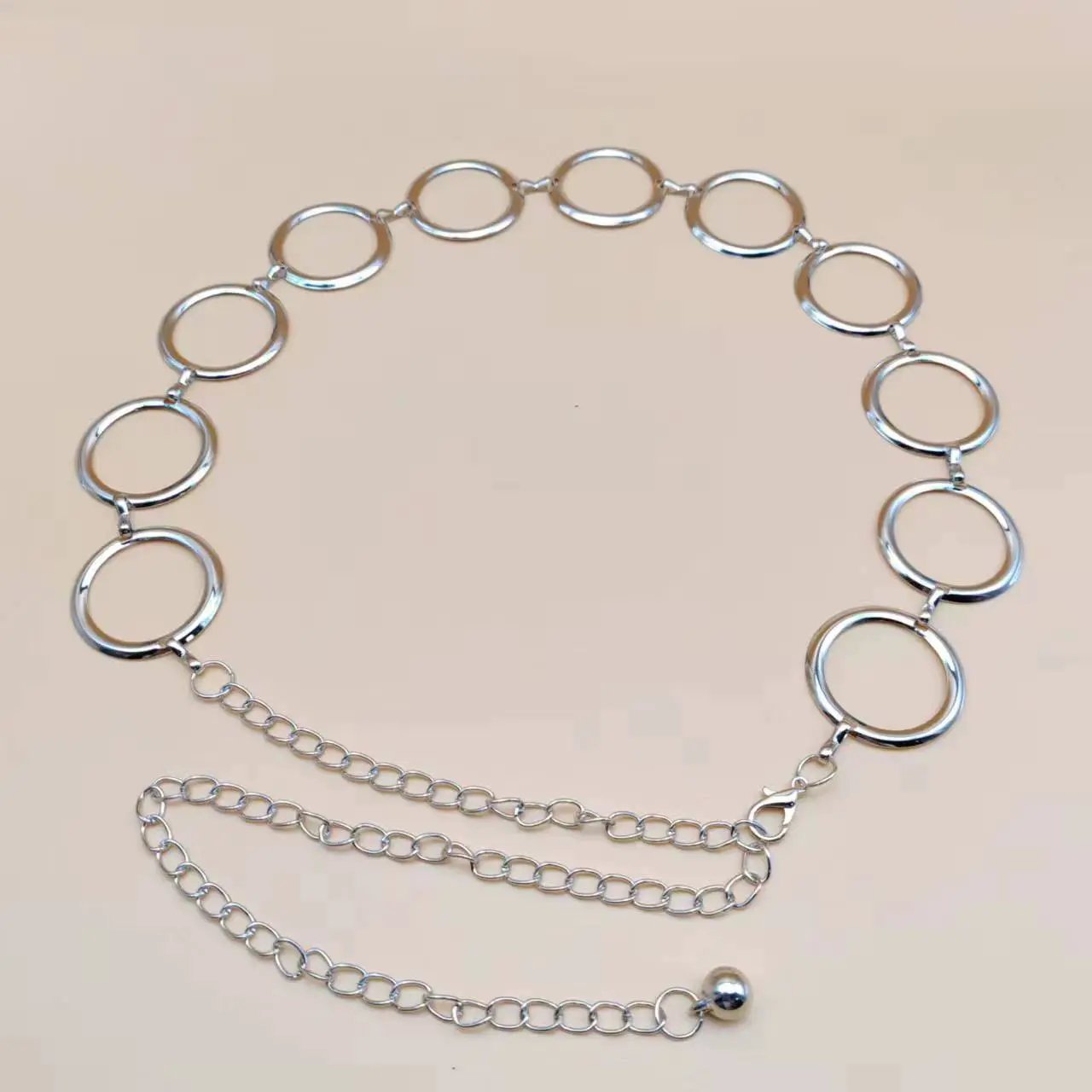 European And American-style Metal Ring Waist Chain Fashionable And Minimalist by GJG Denim