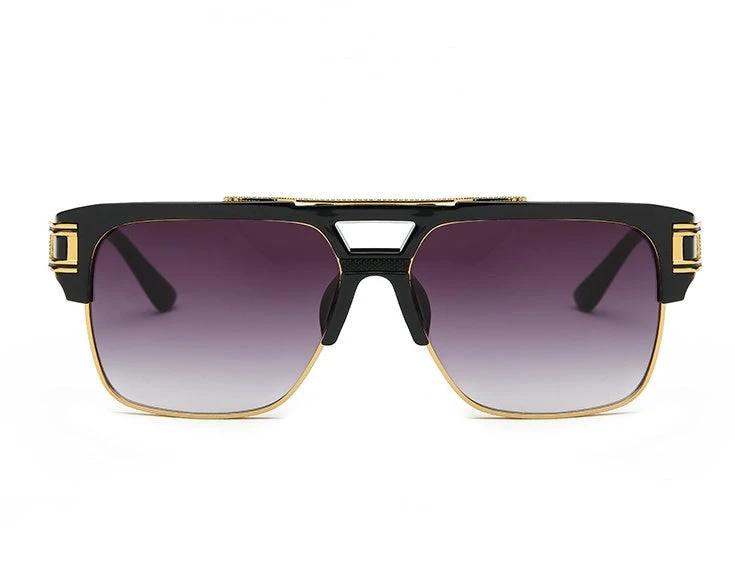 Men's Square Retro Colorful Reflective Sunglasses by GJG Denim