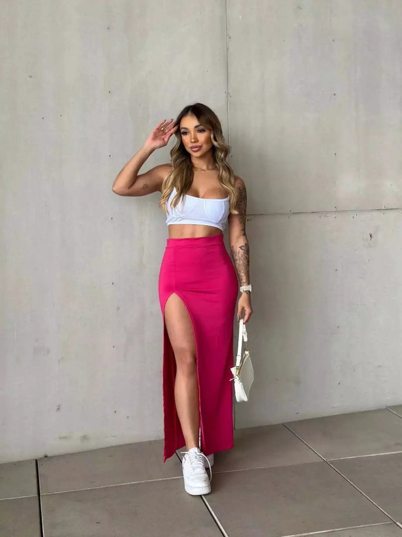 Fashionable Slit Bodycon Skirt For Women by GJG Denim