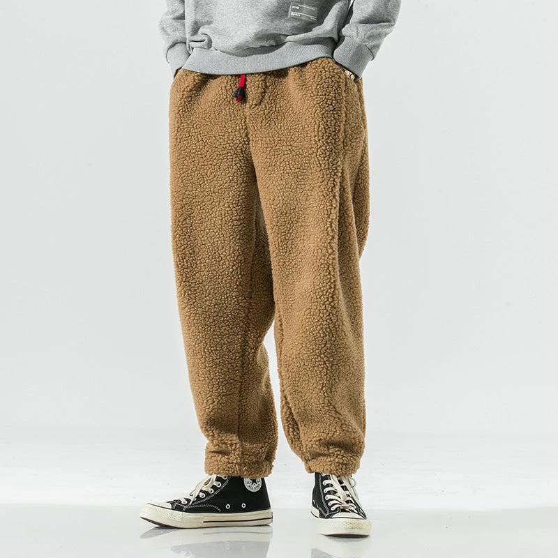 Men's Lamb Wool Warm Harem Sweatpants by GJG Denim
