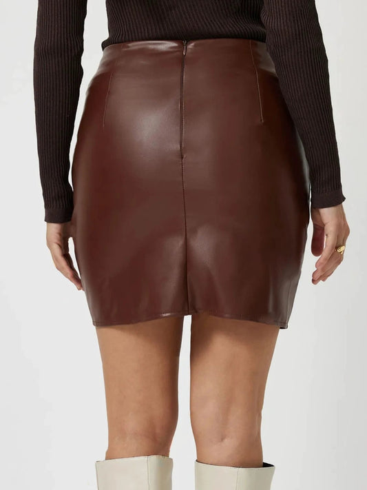 Ruched Asymmetrical Hem Skirt by Lady Ros