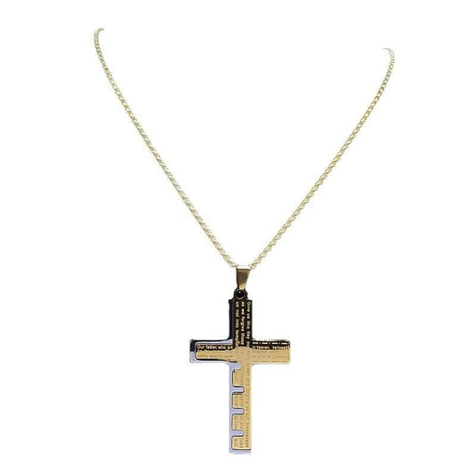 Stainless Steel Cross Necklace For Men by GJG Denim