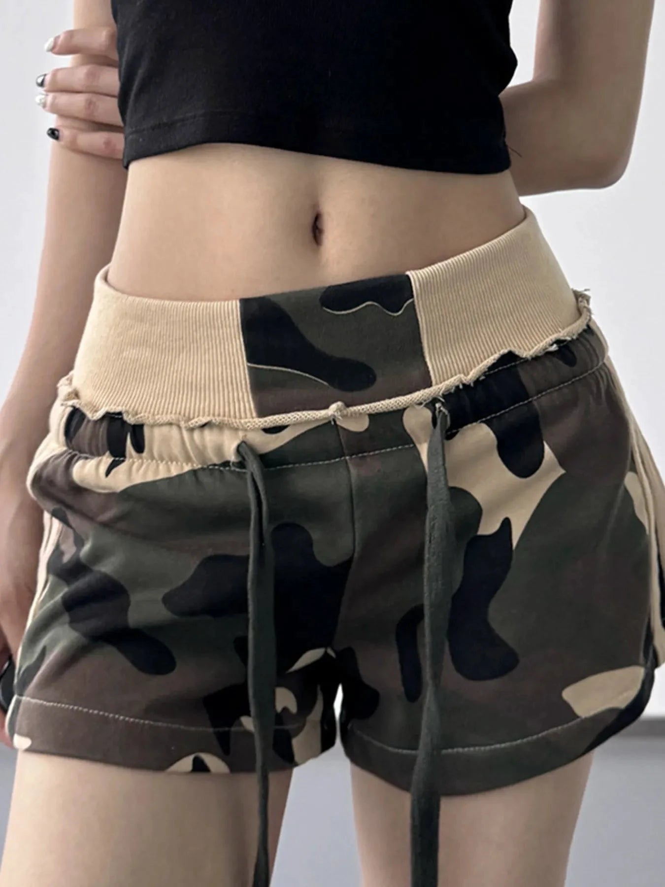 Camouflage Drawstring Shorts by Lady Ros