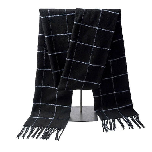 Men's Fashion Simple Thickened Imitation Cashmere Scarf by GJG Denim