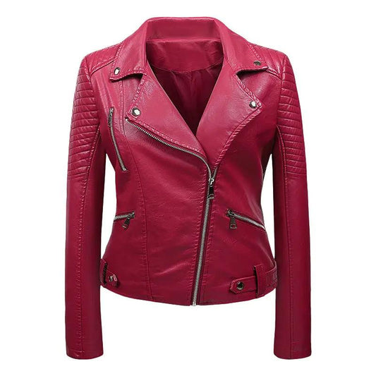 Korean-style Slim-fit Harajuku Student Biker Leather Jacket by GJG Denim