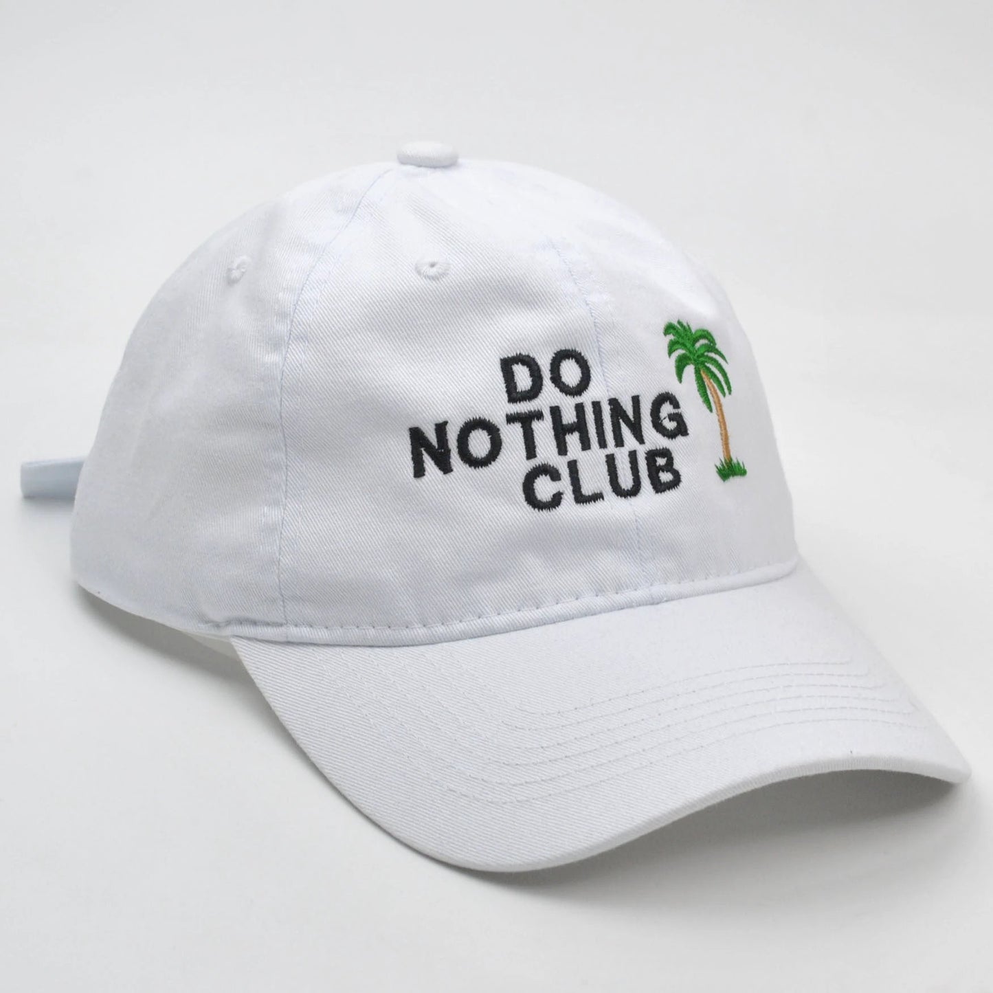 Men's "Do Nothing Club" Palm Embroidery Baseball Cap by GJG Denim