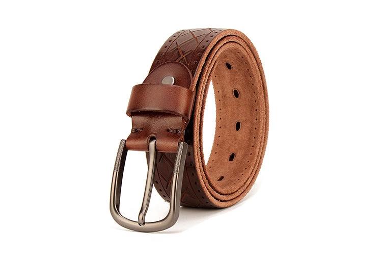 Men's Leather Pin Buckle Belt by GJG Denim
