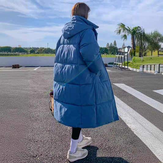 Loose Mid-length Puffer Down Jacket For Women by GJG Denim