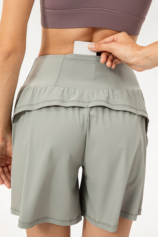 Pocketed Elastic Waist Active Shorts by Lady Ros