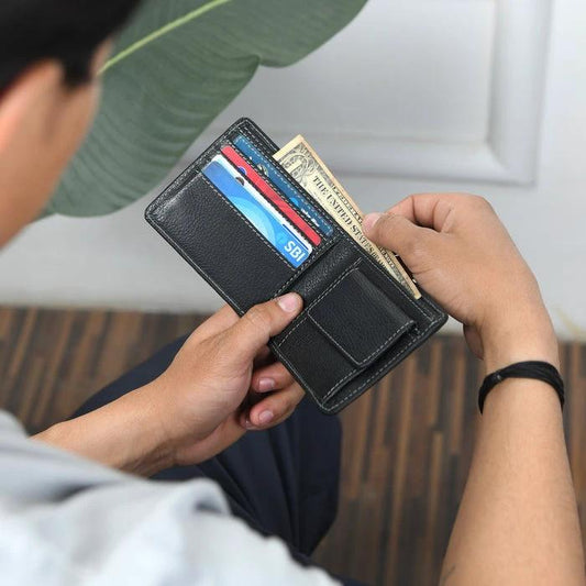 Classic Black Leather Wallet by Classy Leather Bags