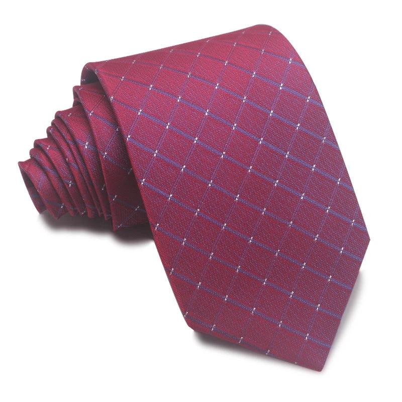Men's 8CM Polyester Jacquard Striped Ties by GJG Denim