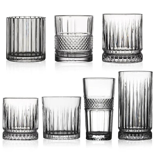 Creative Engraved Glass Classical Cup Thickened Drinkware by GJG Denim