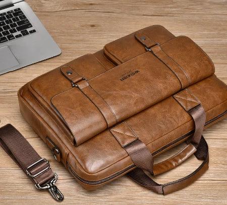 Men's Business Large-Capacity Shoulder Crossbody Briefcase by GJG Denim